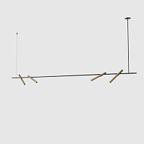 esprit pendant quadruple 2400 black, brushed gold lamphead