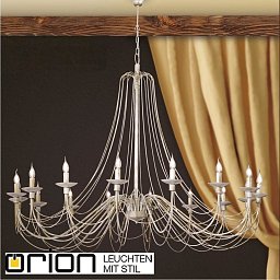 LU 1531/16 Elfenbein-gold Orion Vela классическая подвесная люстра с шестнадцатью свечными рожками в изящном металлическом каркасе