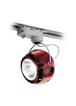 настенно-потолочный светильник с красным корпусом и рифлёным стеклом для трёхфазного трека EUTRAC