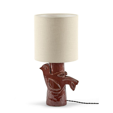 B1924015-305 Lighting By Marie Serax Настольная лампа с глянцевым красным основанием и текстильным абажуром