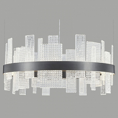 подвесной светильник с декоративными элементами из стекла и металла