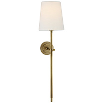 Bryant Large Tail Sconce полированная старая латунь с льняным абажуром