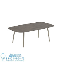 STYLETTO СТАНДАРТНЫЙ ОБЕДЕННЫЙ СТОЛ 220x120CM, АЛЮМИНИЕВЫЕ НОЖКИ, ПЕСОЧНАЯ КЕРАМИЧЕСКАЯ СТОЛЕШНИЦА TERRA MARRONE Royal Botania
