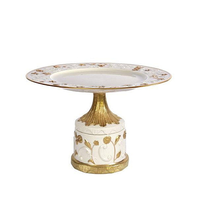 Taormina white & gold medium cake stand подставка для торта, Villari