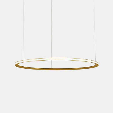 подвесной кольцевой светильник золотистого оттенка