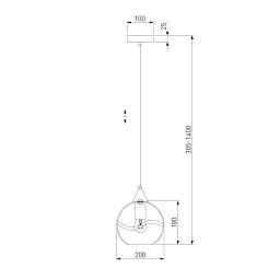 a058967 Eurosvet Lotus подвесной светильник с прозрачным стеклянным шарообразным плафоном