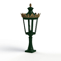 Louvre N° 3; one-piece clear glass E27 105W; Fir green