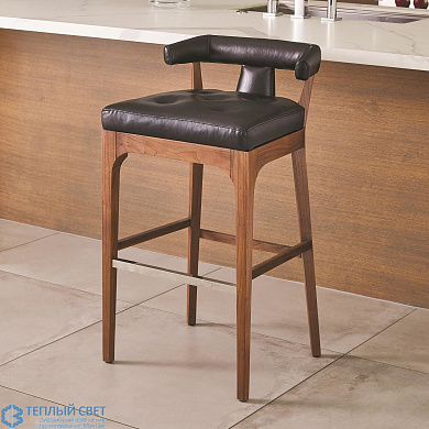 Moderno Bar Stool-Black Marble Leather Global Views стул