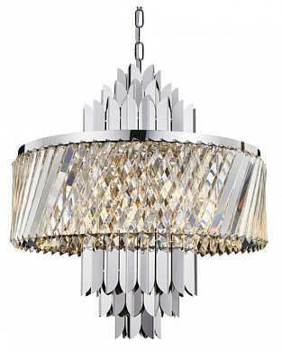 подвесной светильник с хрустальными элементами хром