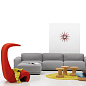 20125302 Sunburst Vitra Часы настенные лучевые красные — фото 1