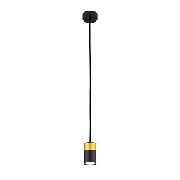 HL 6-1708/1 schwarz-gold Orion Martini подвесной светильник с цилиндрическим плафоном чёрного цвета с золотым акцентом