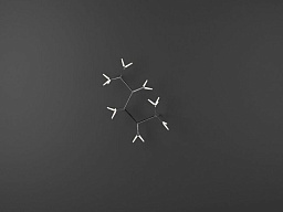 настенное бра с разветвленной геометрической конструкцией из полированного алюминия