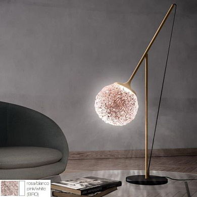 CRISTGLOB-LPBIRO Icone Cristalglob LAMPADA TAVOLO 9W 3000K BIANCO- SFERA ROSA Настольная лампа