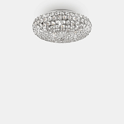 075419 Ideal lux King потолочный светильник с множеством хрустальных граней на металлическом основании