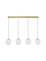 Triac Dimmable Sandy Gold Metal & Clear Glass LED 25Watt 220-240Volt 1765Lm IP20 3000K L:136 W:22 H:179 cm