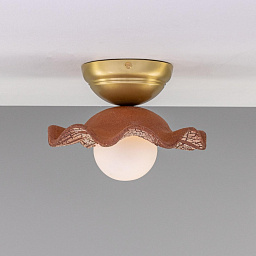 MLCMCF022 Mullan Lighting Rivale накладной потолочный светильник с волнистым керамическим плафоном красного оттенка