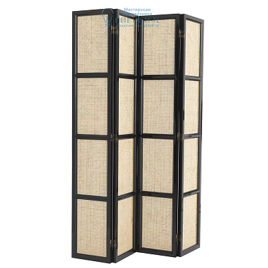 111834 Folding Screen Bahamas black finish natural cane Eichholtz