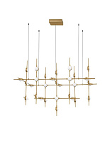 Dimmable by Remote Control - Included Gold Metal & Acrylic LED 84 Watt 220-240 Volt 3805Lm 3000K IP20 L: 106 W: 58.5 H: 150 cm