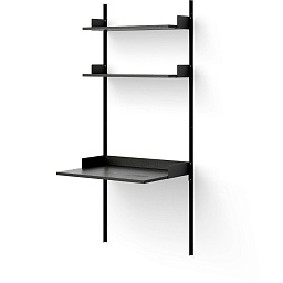 41916 New Works New Works Shelving System настенная полка черного цвета с ясеневыми вставками