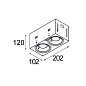 Mini multiple trimless 2x MR16 GE встраиваемый в потолок светильник Modular