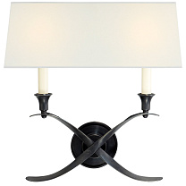 Cross Bouillotte Large Sconce бронза с льняным абажуром