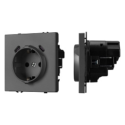 061816 Arlight Механизм розетки с USB зарядкой SCT-NOBE-MUCC-SFPL-GR (230 В, 16A)