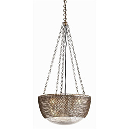 DK42043 Arteriors Chainmail подвесной светильник с металлическим плафоном в виде кольчужной сетки