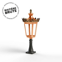 Louvre N° 3; one-piece clear glass Built-in LED 2700°K warm white 13W; Raw copper