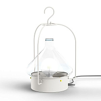 La Hutte N° 2; Clear glass E27 23W Plug; Pure white