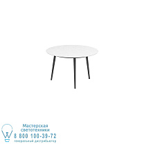 STYLETTO STANDARD ОБЕДЕННЫЙ СТОЛ Ø 120 СМ АЛЮМИНИЕВЫЕ НОЖКИ АНТРАЦИТОВАЯ КЕРАМИЧЕСКАЯ СТОЛЕШНЯ БЕЛЫЙ Royal Botania