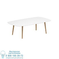 STYLETTO НИЗКИЙ ОБЕДЕННЫЙ СТОЛ 220x120CM ТИК НОЖКИ КЕРАМИЧЕСКАЯ СТОЛЕШНИЦА БЕЛЫЙ Royal Botania