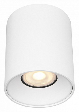 потолочный светильник белого цвета с круглым утопленным рассеивателем