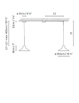 SPEERS S1/L BLACK LED 9W 1100lm 500mA 2700K 48 x 48 x 28 cm; SPEERS S1/L WHITE CRI≥90 110-230V DIM PHASE CUT VOL 0,065 m³