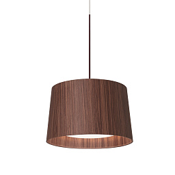 FN159007W3_52 Foscarini Twiggy Wood подвесной светильник с цилиндрическим абажуром кофейного оттенка