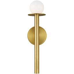 KW1001BBS Visual Comfort Nodes настенное бра с латунным корпусом и шаровым стеклянным плафоном
