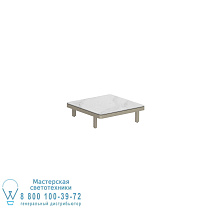 СТОЛ ALURA LOUNGE 80 ЛИТ 80X80X23CM СТОЛЕШНИЦА КЕРАМИЧЕСКАЯ ПЕСКА BIANCO STATUARIO Royal Botania