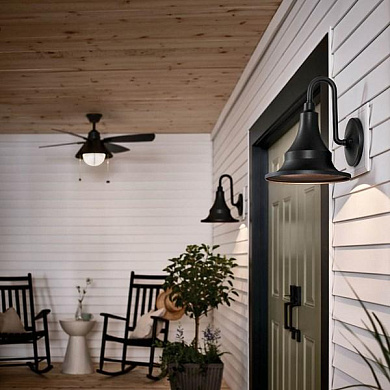 Hampshire 15.25" 1 Light Wall Light Textured Black уличный настенный светильник 59055BKT Kichler