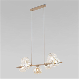 a071864 TK Lighting Lava Sabia подвесной светильник с несколькими стеклянными плафонами неправильной формы на горизонтальной штанге