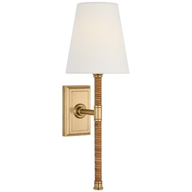 Бра Visual Comfort Basden, латунь и ротанг CHD2083AB/NRT-L