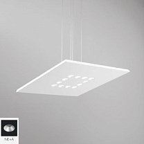SOSPENSIONE QUADRATA 60,5W 220V  2700K NERO-ALLUMINIO SATINA