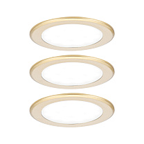 Recessed furniture light 3-piece set round 3x2