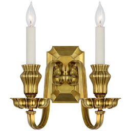 EU-RL2009 Visual Comfort Falaise двухрожковое настенное бра с декоративными металлическими элементами и свечевидными лампами