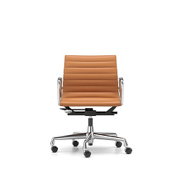 4055737326318 Aluminium Vitra Кресло офисное кожаное коньячного цвета
