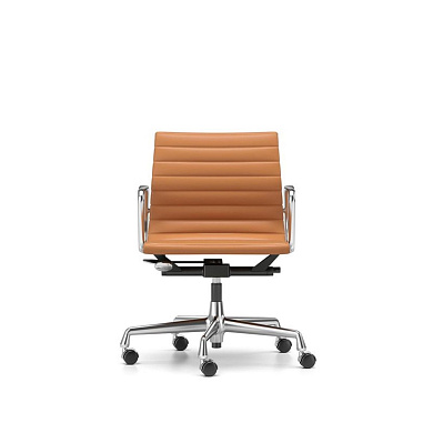 4055737326318 Aluminium Vitra Кресло офисное кожаное коньячного цвета