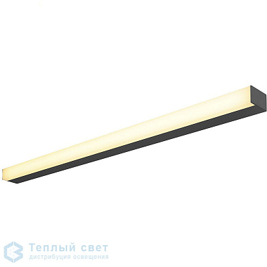 линейный накладной светильник черного цвета с теплым белым светом