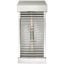 Dunmore Large Curved Glass Louver Sconce полированный никель с прозрачным стеклом