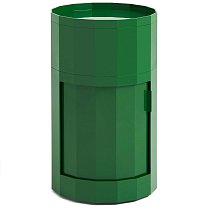 Facet Cabinet 101 Ø38×66 см, переработанный ABS, глянцевый, шпинатный зеленый / ножки и колеса