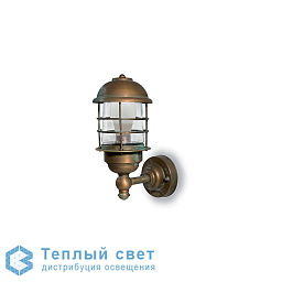 уличный настенный светильник с решётчатым плафоном и бронзовым креплением