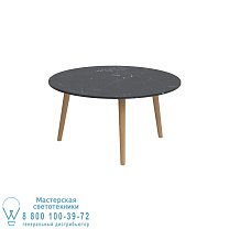 СТОЛИК STYLETTO Ø75CM НОЖКИ ИЗ ТИКА КЕРАМИЧЕСКАЯ СТОЛЕШНИЦА NERO MARQUINA Royal Botania