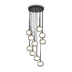 FR5435PL-10B Freya Shimmer подвесной светильник с множеством стеклянных шаров на чёрных подвесах